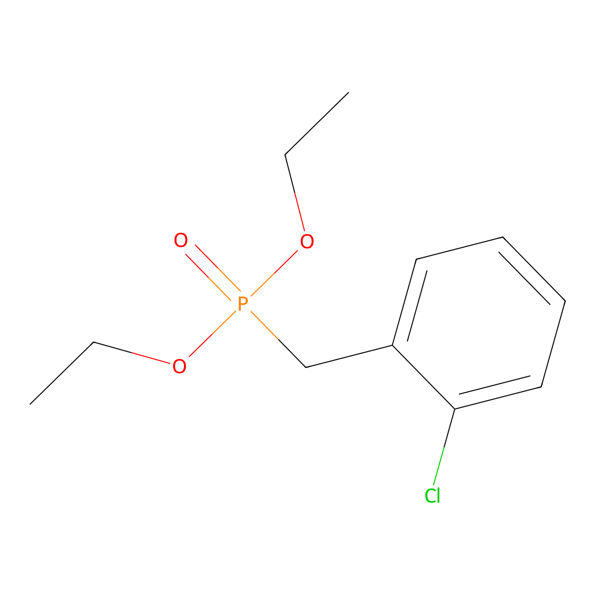 Diethyl ((2-chlorophenyl)methyl)phosphonate molecular structure, CAS 29074-98-4