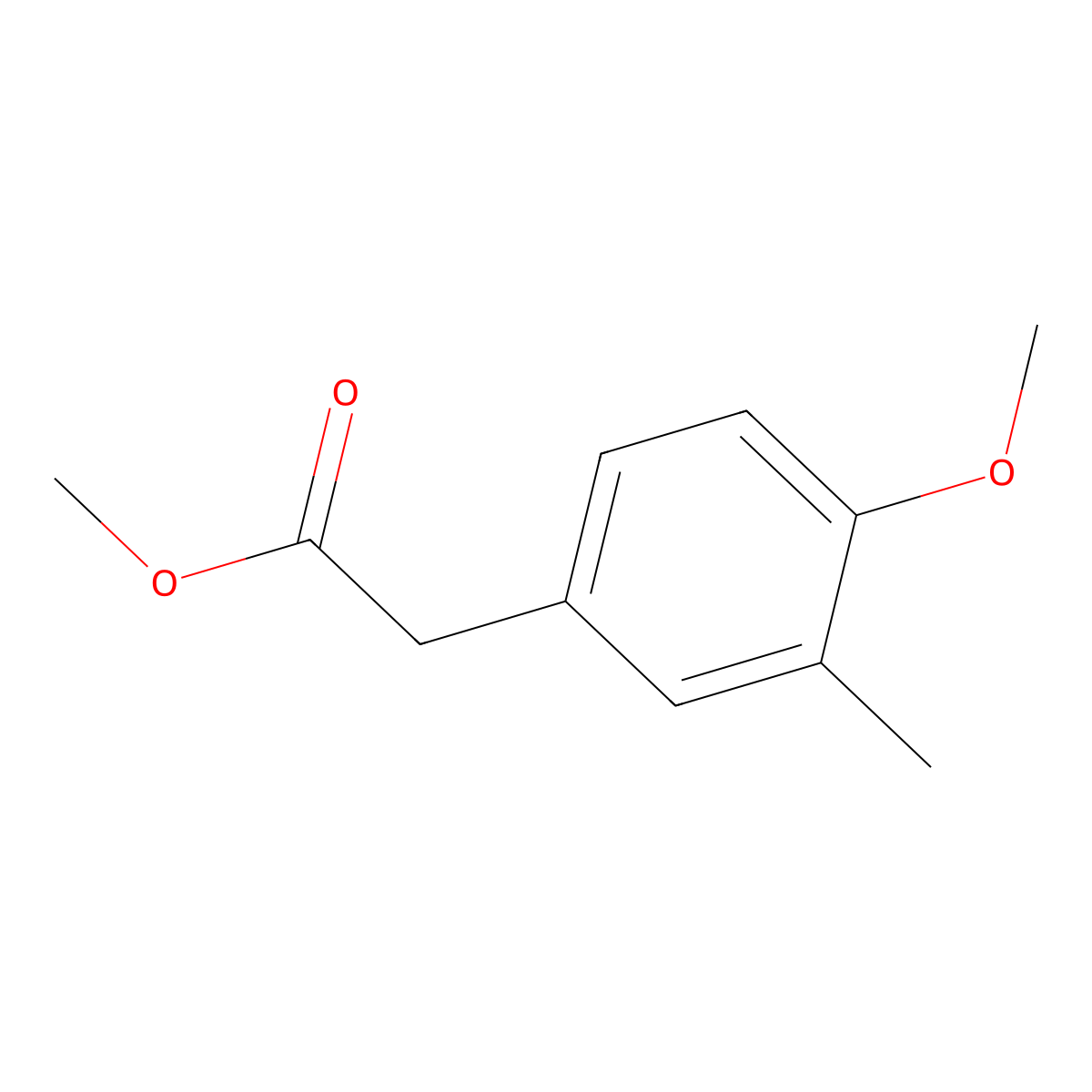 Methyl 2-(4-methoxy-3-methylphenyl)acetate molecular structure, CAS 29076-19-5