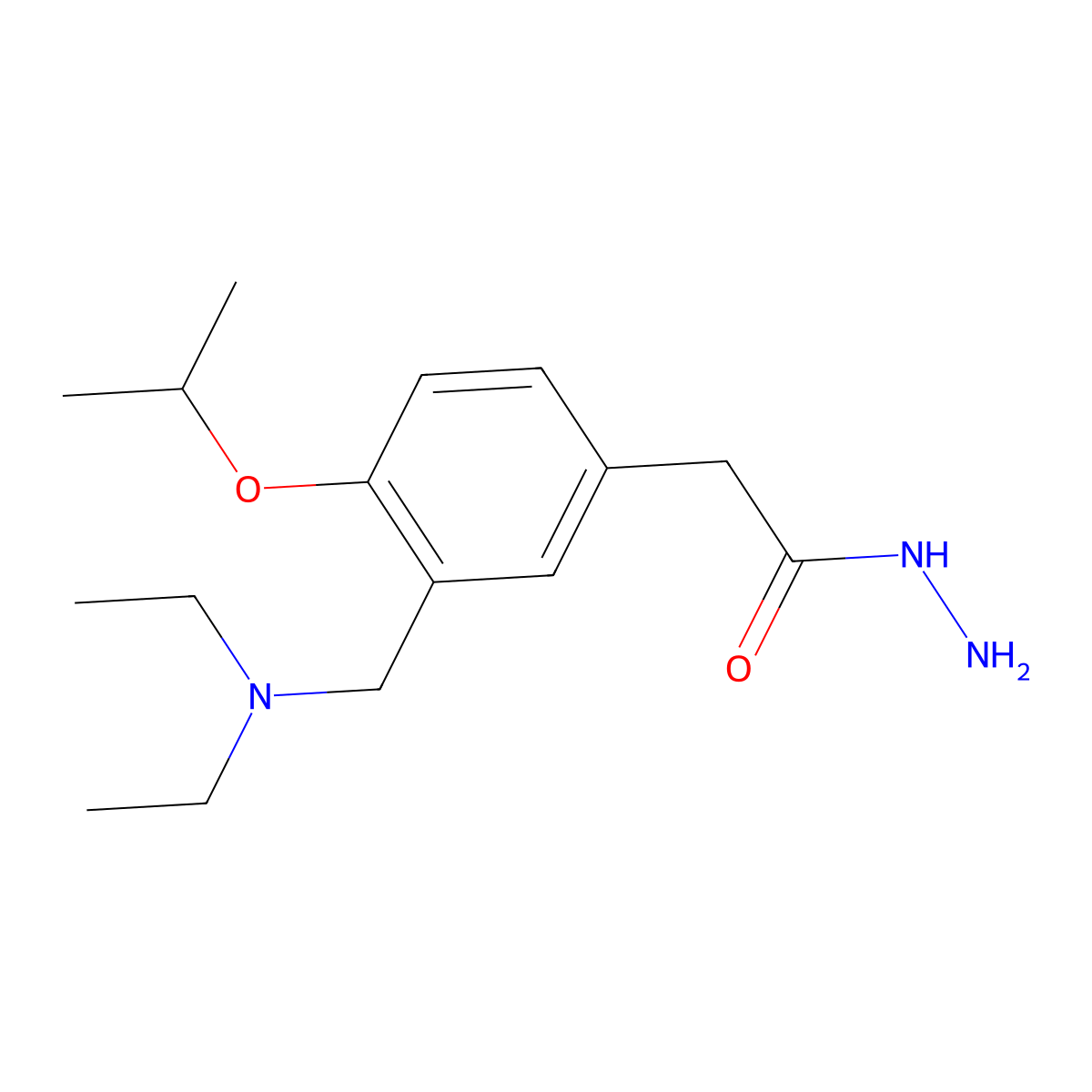 Acetic acid, (alpha-(diethylamino)-4-isopropoxy-m-tolyl)-, hydrazide molecular structure, CAS 29076-37-7