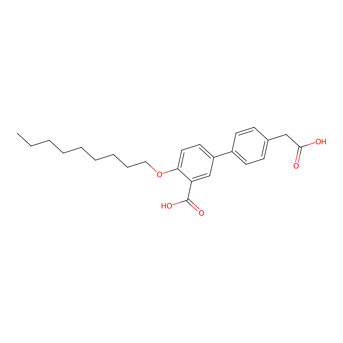 5-[4-(Carboxymethyl)phenyl]-2-nonoxybenzoic acid molecular structure, CAS 2907659-86-1