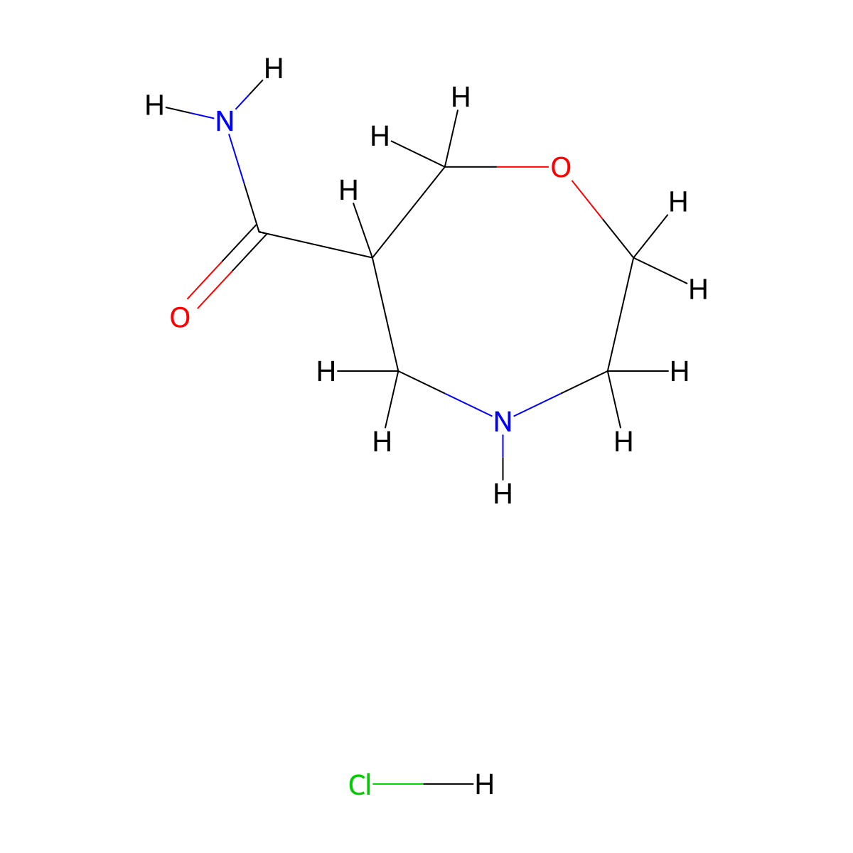 1,4-Oxazepane-6-carboxamide hydrochloride molecular structure, CAS 2907674-63-7