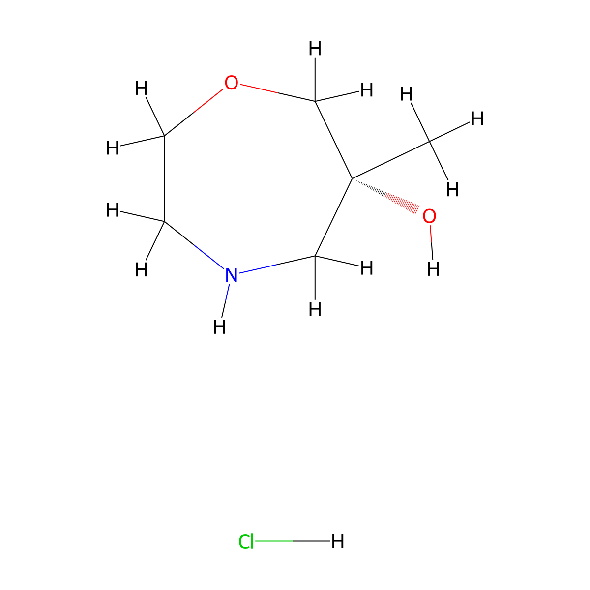 (6R)-6-Methyl-1,4-oxazepan-6-OL hydrochloride molecular structure, CAS 2907674-80-8