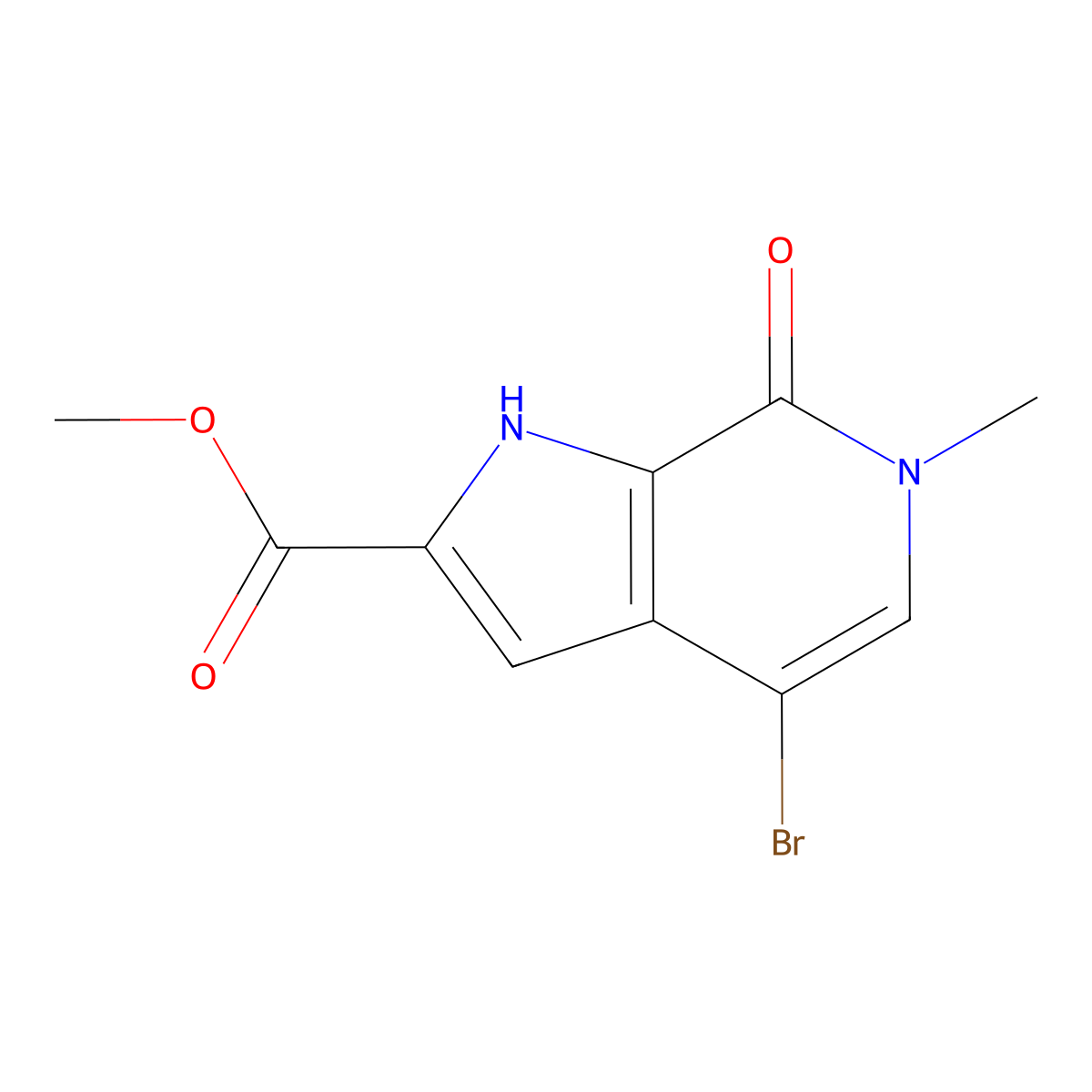 Methyl 4-bromo-6-methyl-7-oxo-1H-pyrrolo[2,3-C]pyridine-2-carboxylate molecular structure, CAS 2907959-73-1