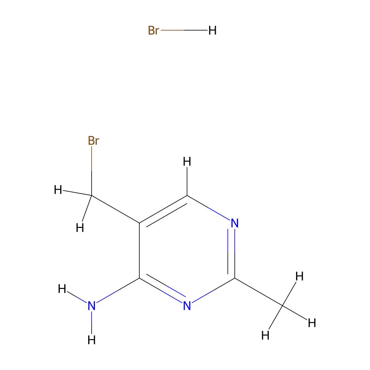5-(Bromomethyl)-2-methylpyrimidin-4-amine--hydrogen bromide (1/1) molecular structure, CAS 2908-71-6