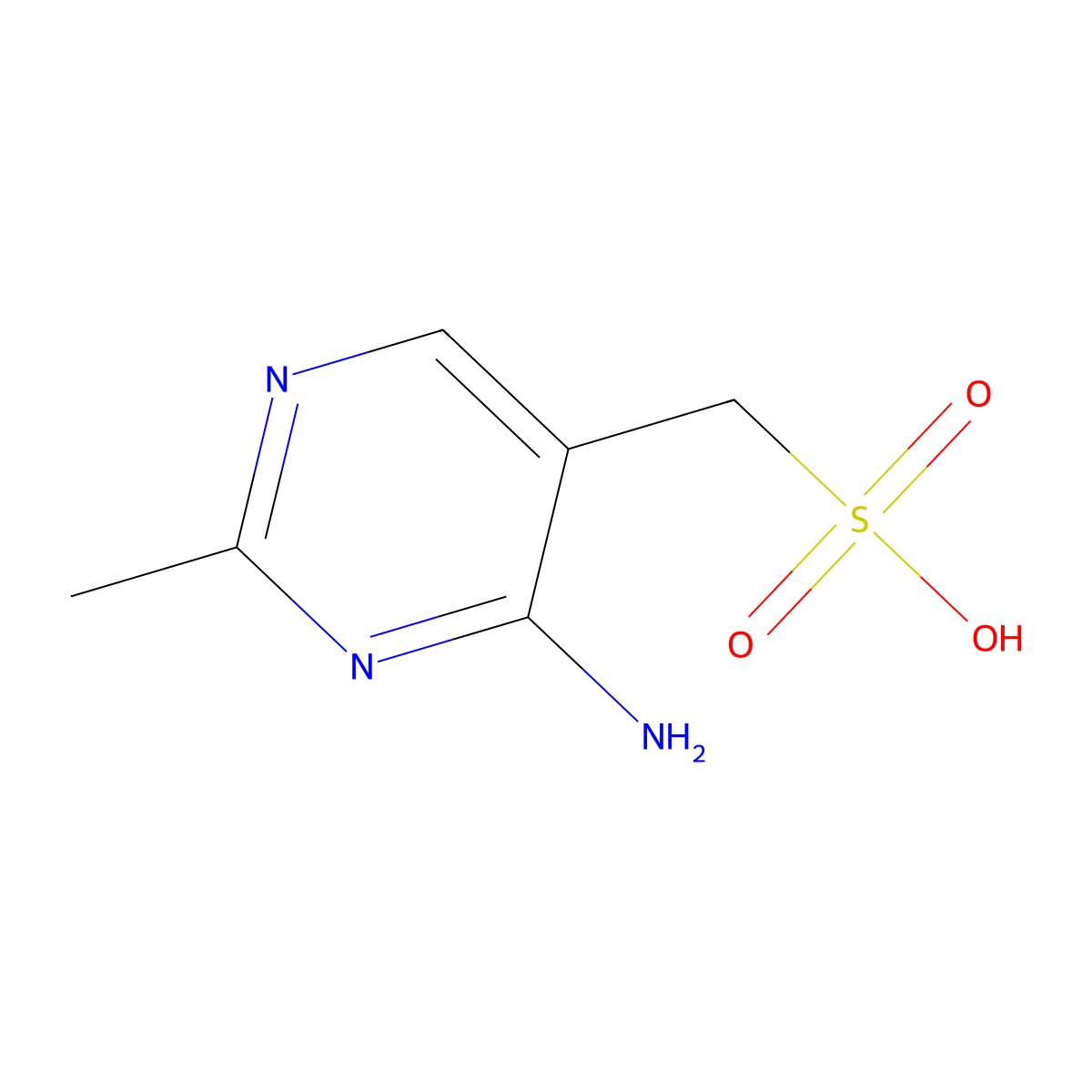 (4-Amino-2-methylpyrimidin-5-yl)methanesulfonic acid molecular structure, CAS 2908-73-8