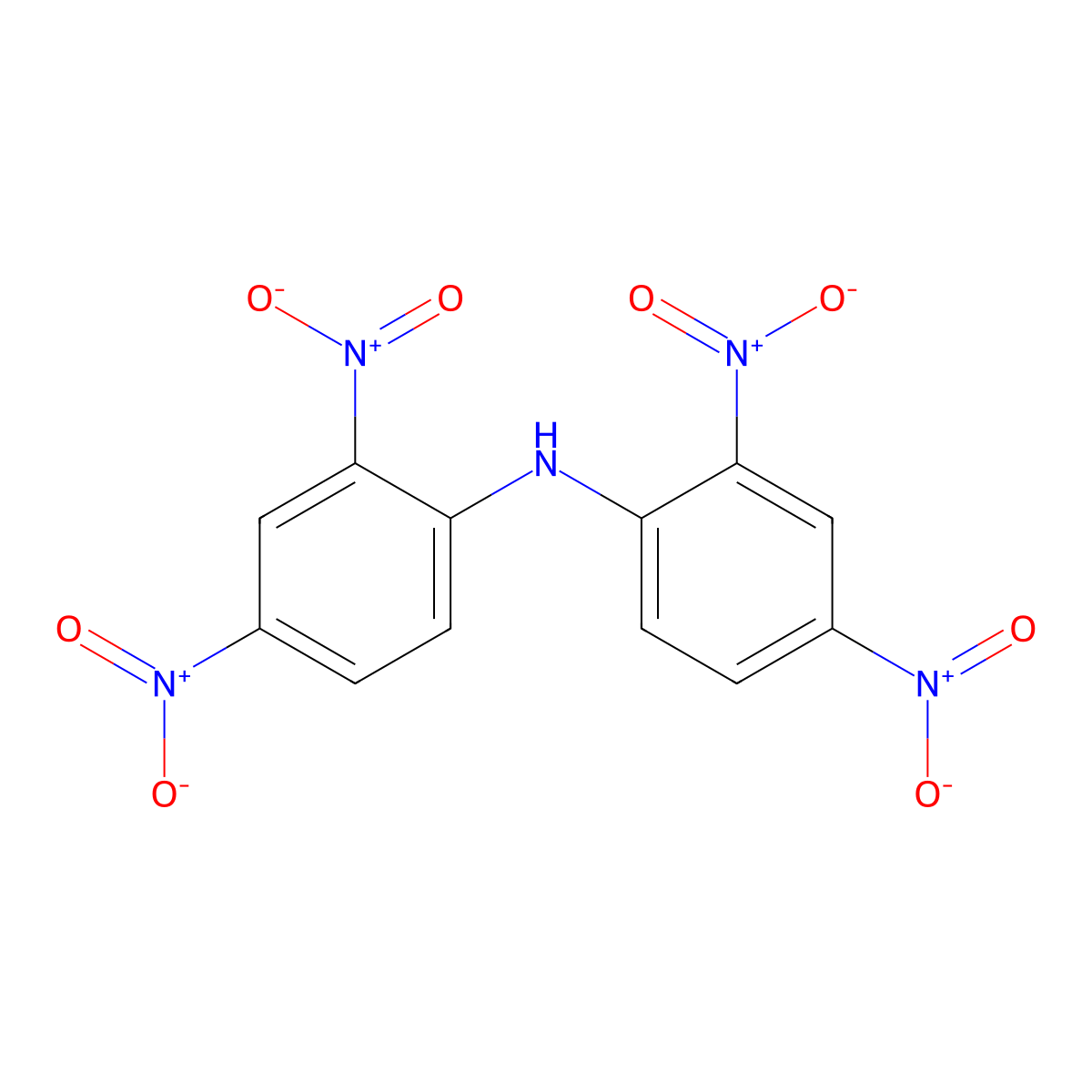 2,2',4,4'-Tetranitrodiphenylamine molecular structure, CAS 2908-76-1
