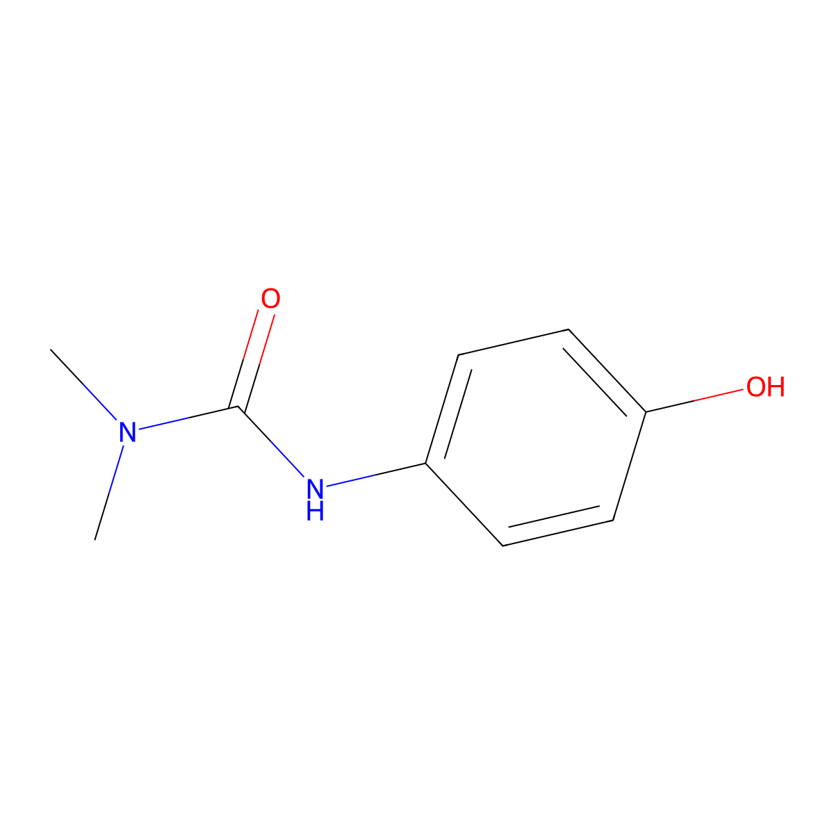 Urea, N'-(4-hydroxyphenyl)-N,N-dimethyl- molecular structure, CAS 2908-80-7