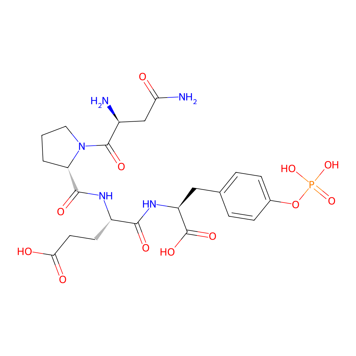 H-Asn-Pro-Glu-Tyr(PO3H2)-OH molecular structure, CAS 290810-63-8