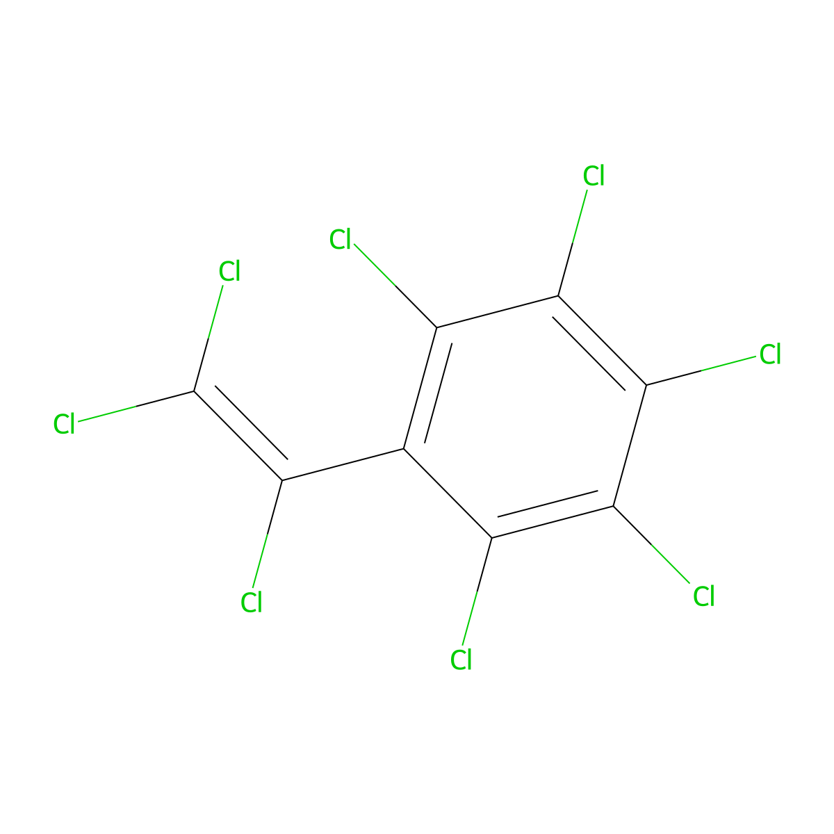 Octachlorostyrene molecular structure, CAS 29082-74-4