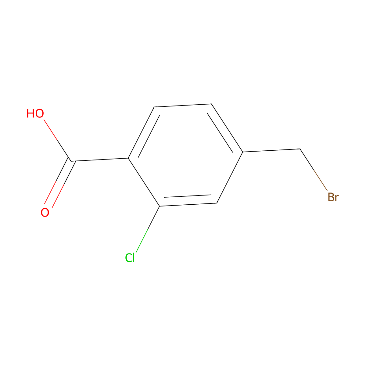 4-(Bromomethyl)-2-chlorobenzoic acid molecular structure, CAS 290820-38-1
