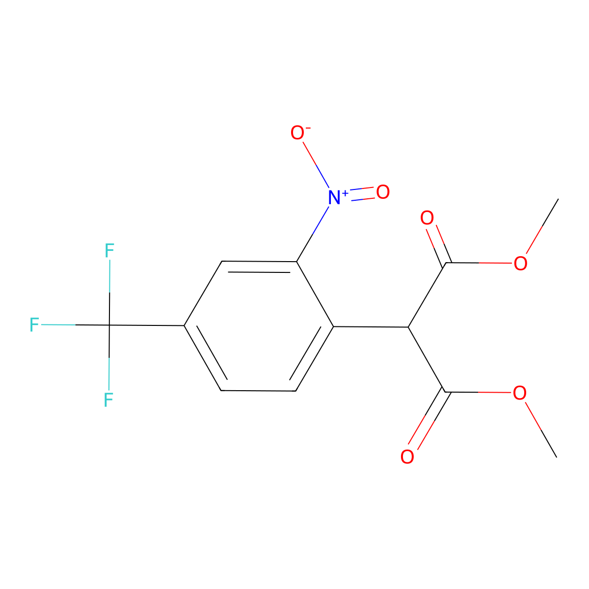 1,3-Dimethyl 2-[2-nitro-4-(trifluoromethyl)phenyl]propanedioate molecular structure, CAS 290825-52-4