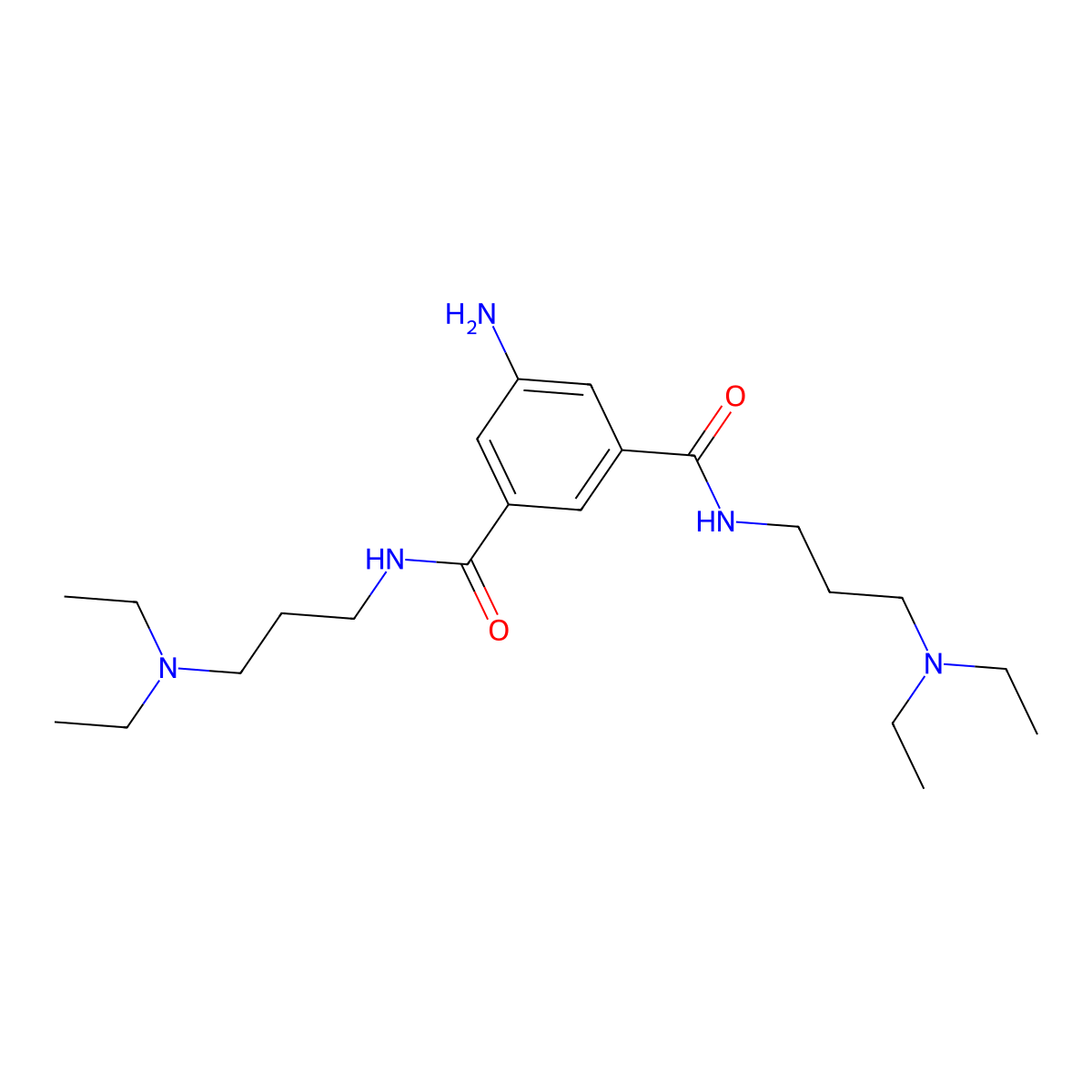 5-Amino-N~1~,N~3~-bis[3-(diethylamino)propyl]benzene-1,3-dicarboxamide molecular structure, CAS 290829-09-3