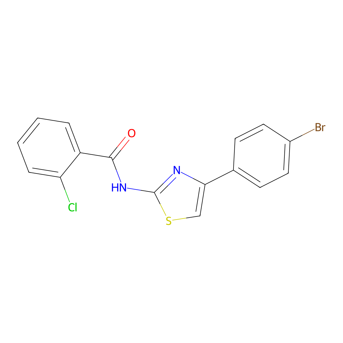 N-[4-(4-bromophenyl)-1,3-thiazol-2-yl]-2-chlorobenzamide molecular structure, CAS 290829-14-0