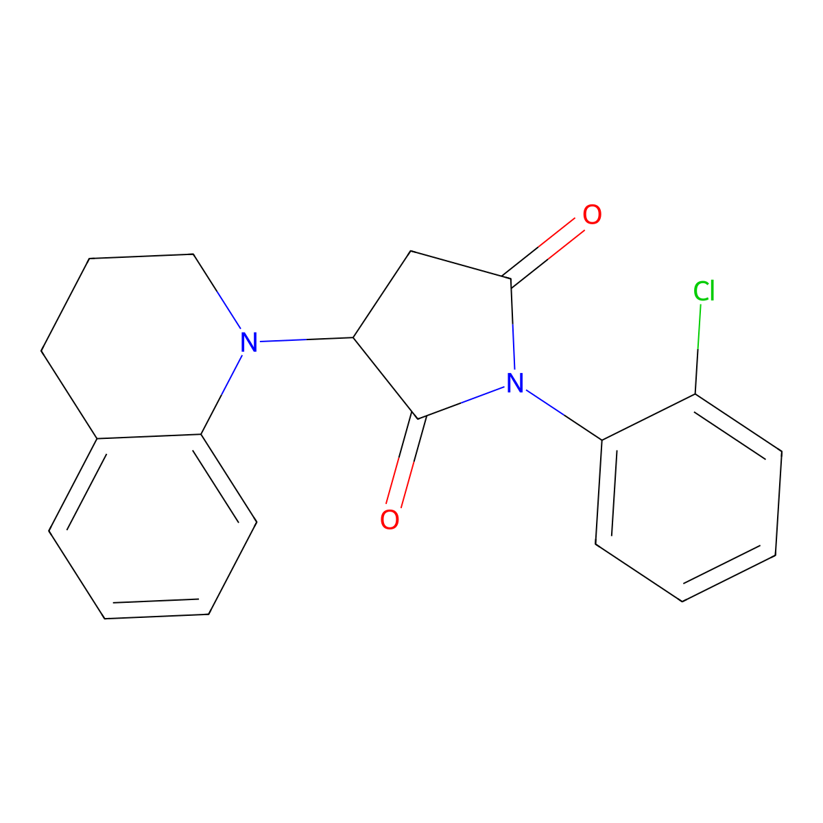 1-(2-chlorophenyl)-3-(3,4-dihydroquinolin-1(2H)-yl)pyrrolidine-2,5-dione molecular structure, CAS 290829-45-7