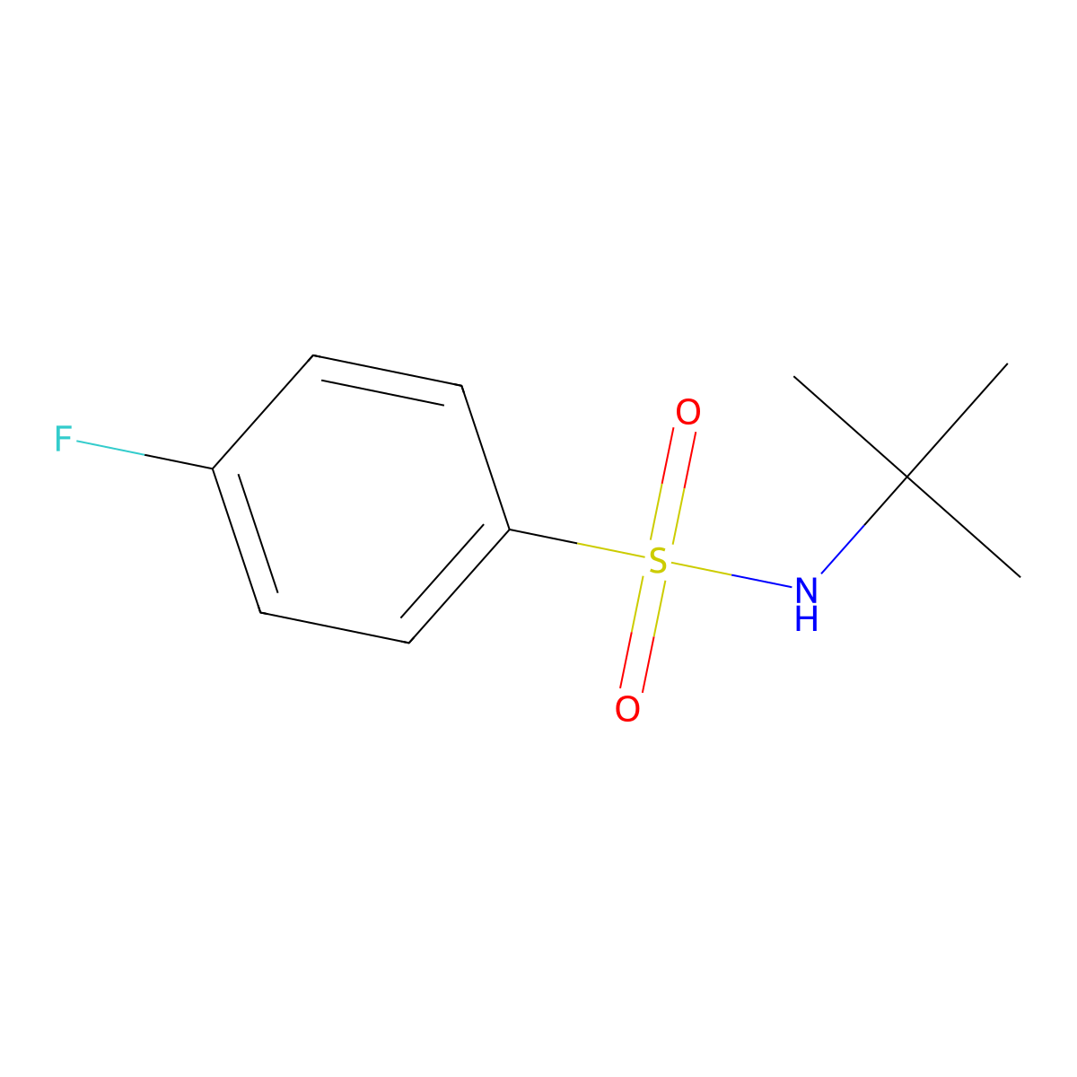 N-tert-butyl-4-fluorobenzenesulfonamide molecular structure, CAS 29083-05-4