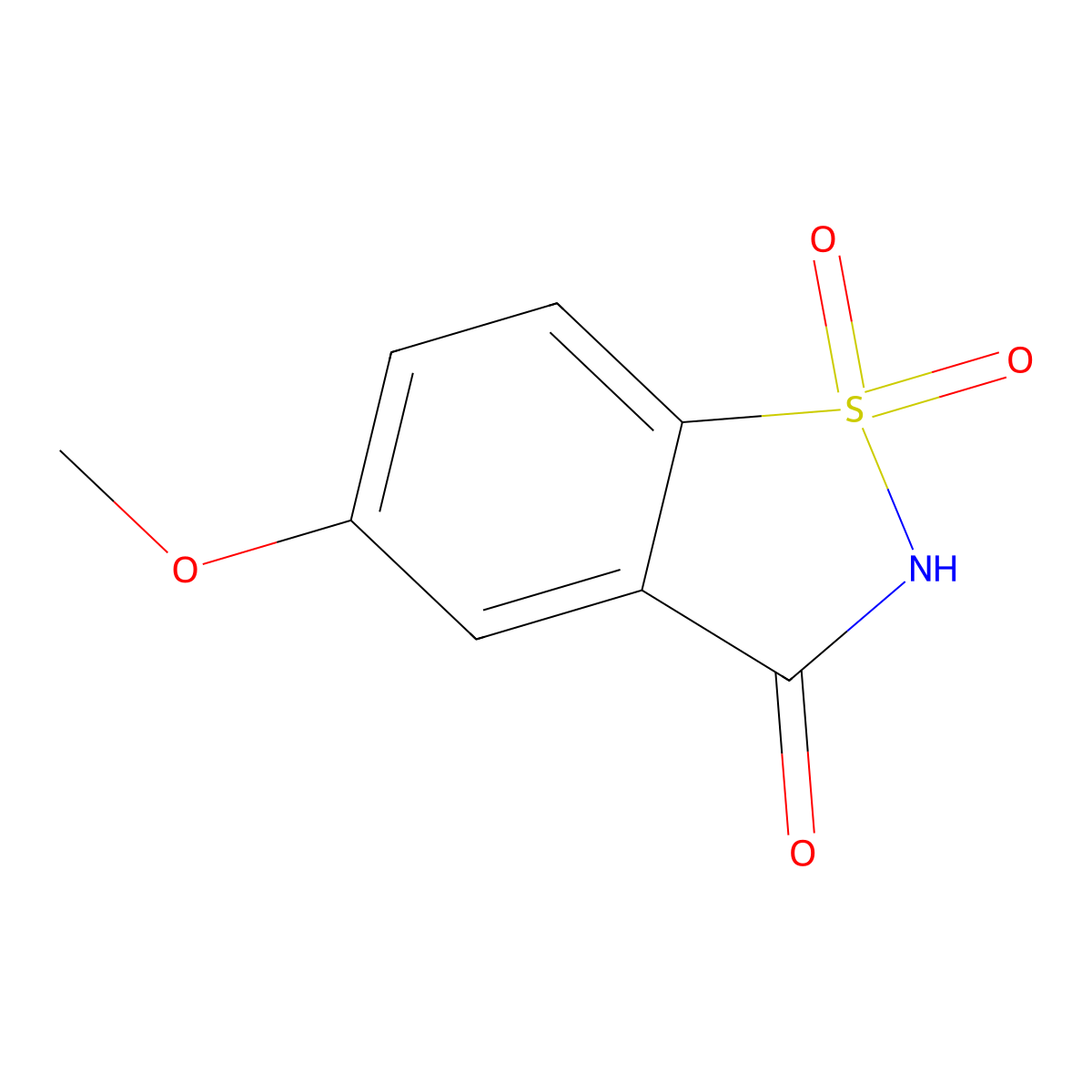 1,2-Benzisothiazol-3(2H)-one, 5-methoxy-, 1,1-dioxide molecular structure, CAS 29083-17-8