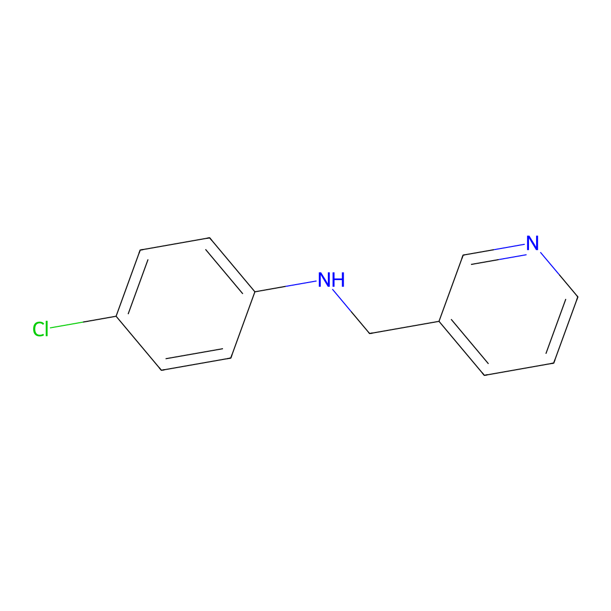 4-chloro-N-(pyridin-3-ylmethyl)aniline molecular structure, CAS 29083-43-0