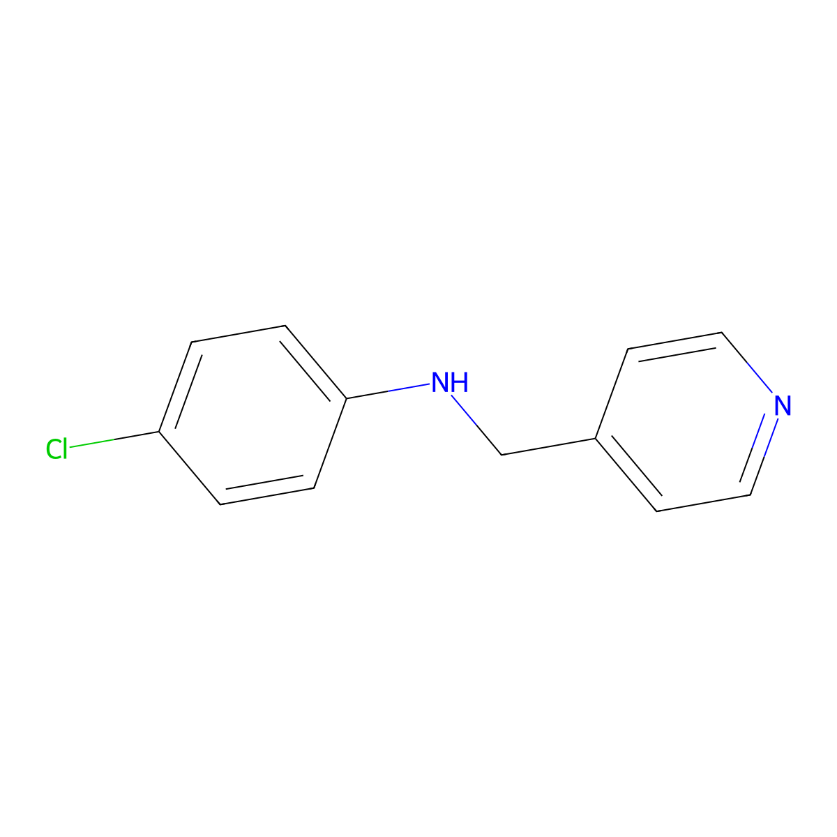 4-chloro-N-(pyridin-4-ylmethyl)aniline molecular structure, CAS 29083-47-4