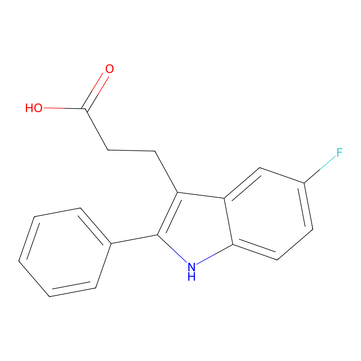 5-Fluoro-2-phenyl-1H-indole-3-propanoic acid molecular structure, CAS 290832-31-4