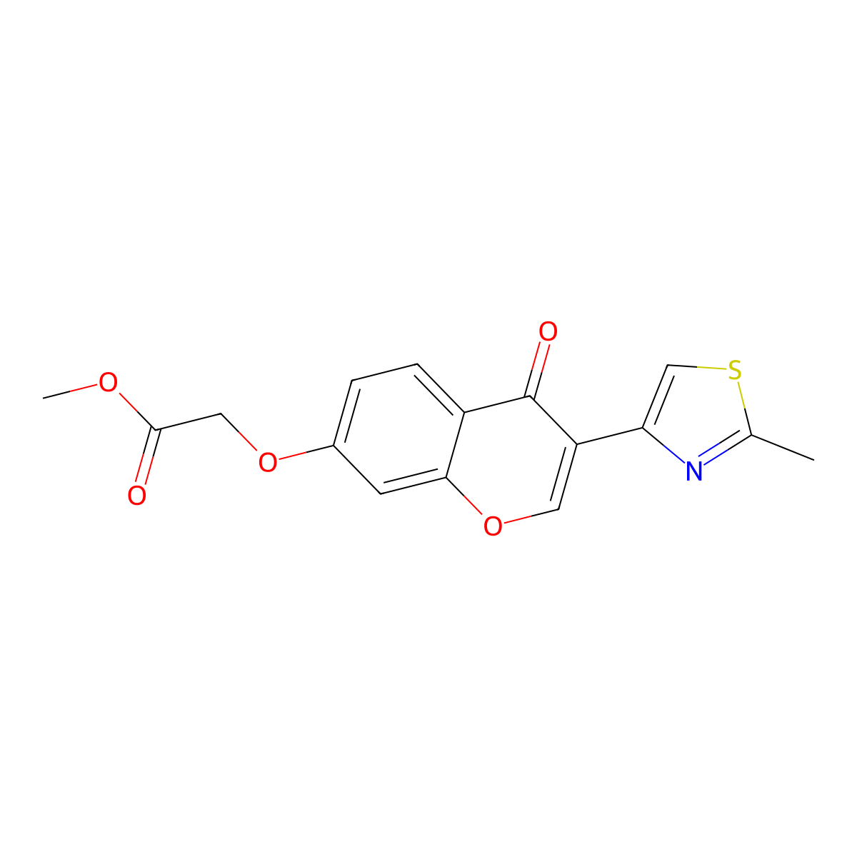 methyl {[3-(2-methyl-1,3-thiazol-4-yl)-4-oxo-4H-chromen-7-yl]oxy}acetate molecular structure, CAS 290835-14-2