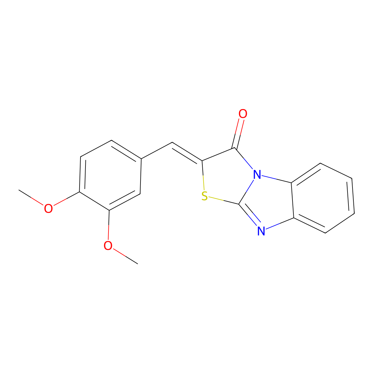 2-(3,4-Dimethoxybenzylidene)benzo[4,5]imidazo[2,1-b]thiazol-3(2H)-one molecular structure, CAS 290835-37-9