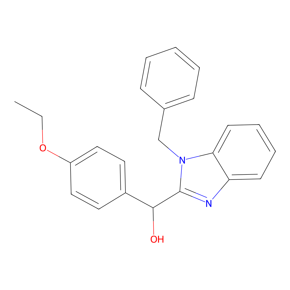 (1-Benzylbenzimidazol-2-yl)-(4-ethoxyphenyl)methanol molecular structure, CAS 290839-45-1