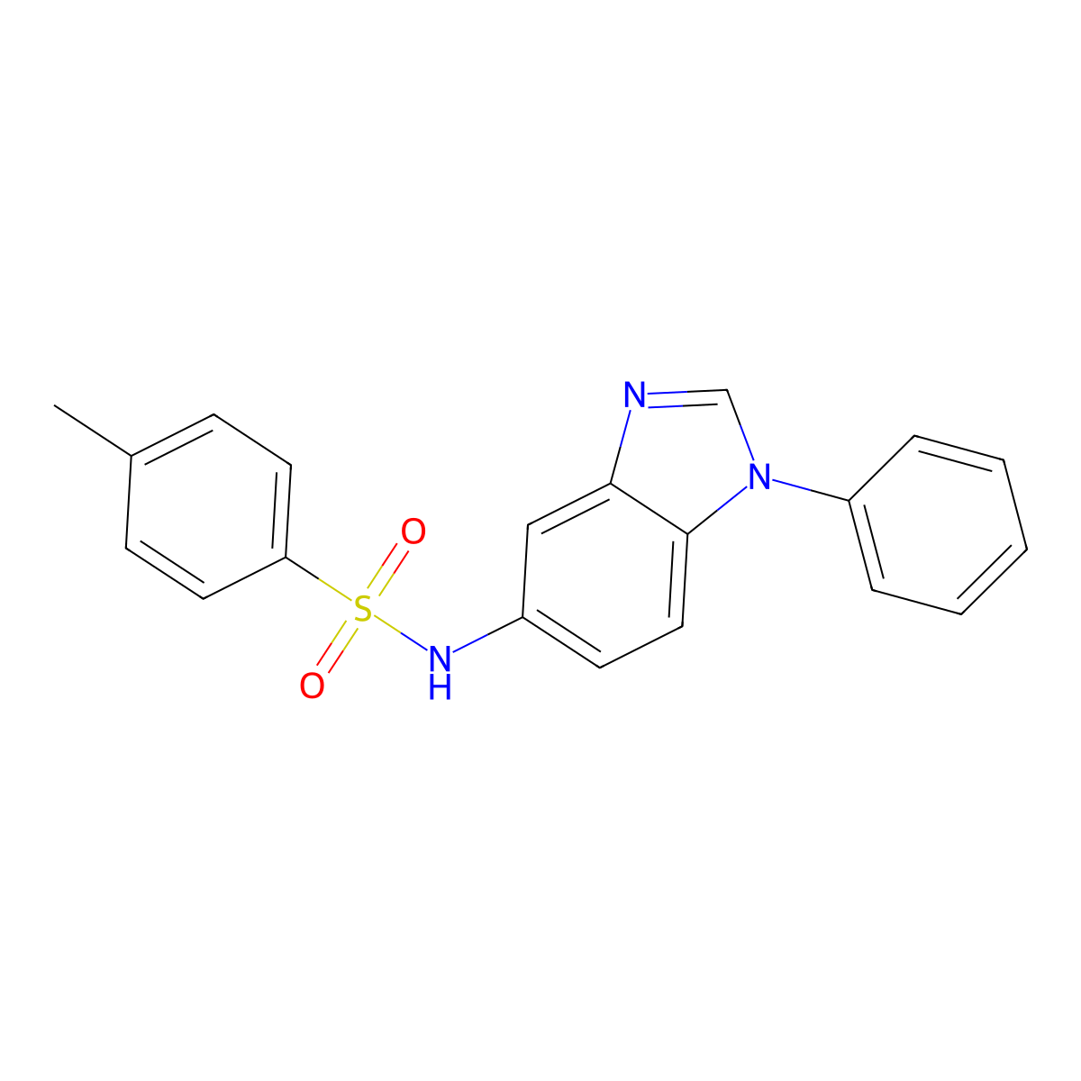4-methyl-N-(1-phenylbenzimidazol-5-yl)benzenesulfonamide molecular structure, CAS 290839-46-2