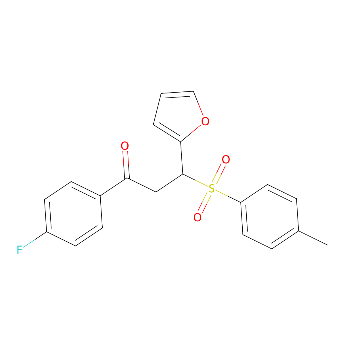 1-(4-Fluorophenyl)-3-(furan-2-yl)-3-tosylpropan-1-one molecular structure, CAS 290839-61-1