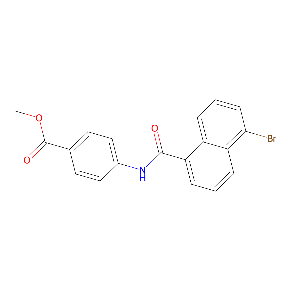 Methyl 4-[(5-bromo-1-naphthoyl)amino]benzoate molecular structure, CAS 290840-18-5