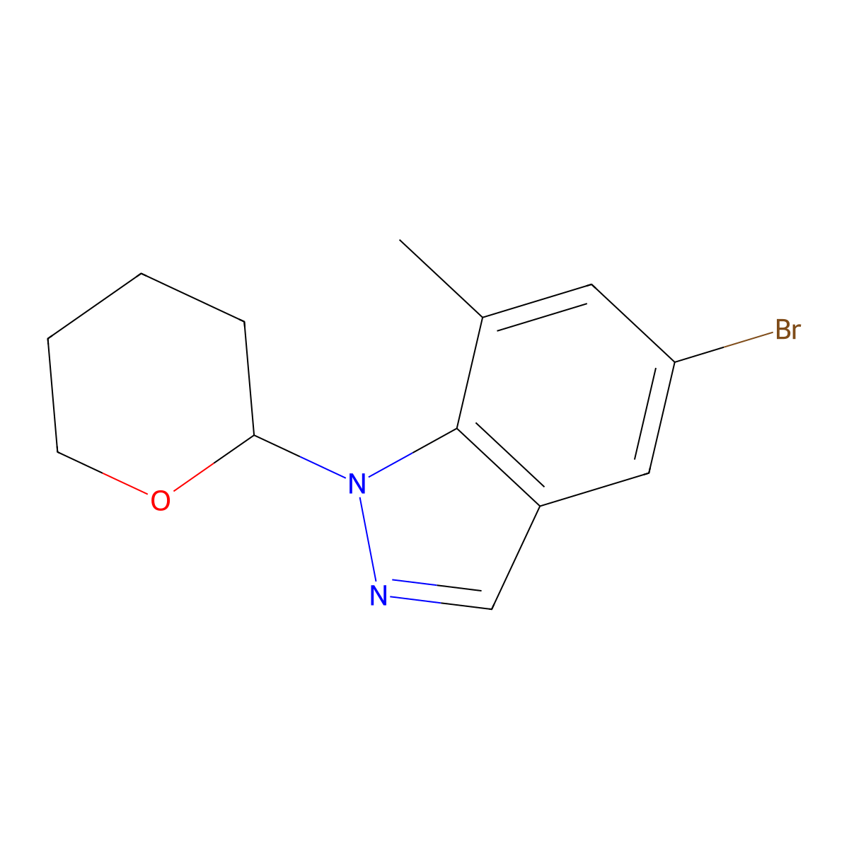 5-bromo-7-methyl-1-(tetrahydro-2H-pyran-2-yl)-1H-indazole molecular structure, CAS 2908757-68-4