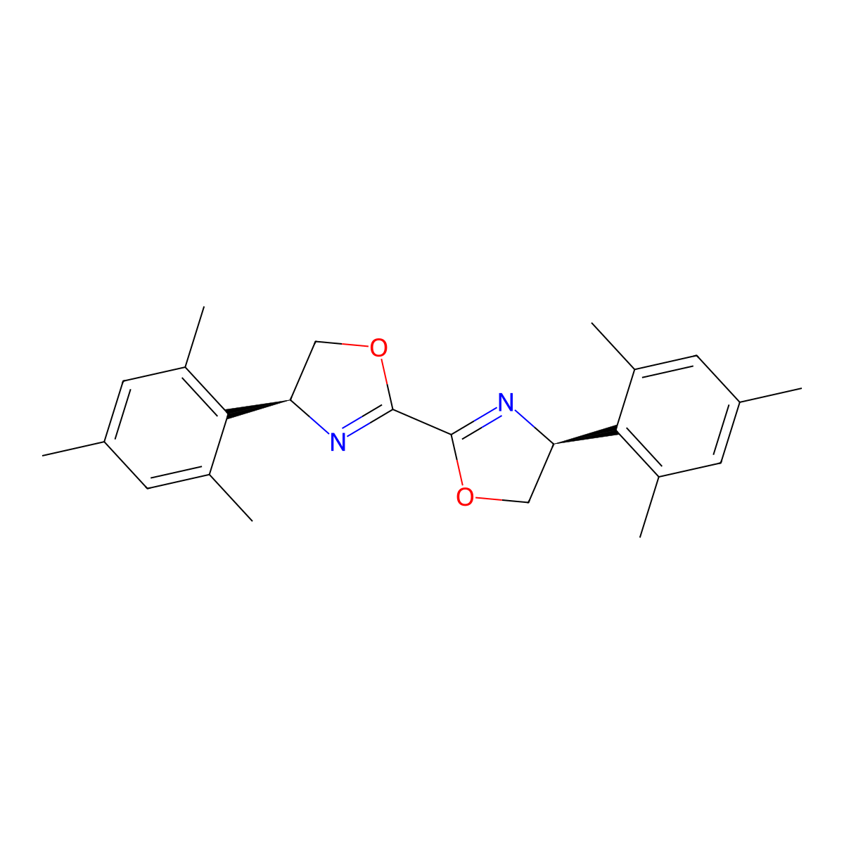 (4S,4'S)-4,4'-Dimesityl-4,4',5,5'-tetrahydro-2,2'-bioxazole molecular structure, CAS 2908764-65-6