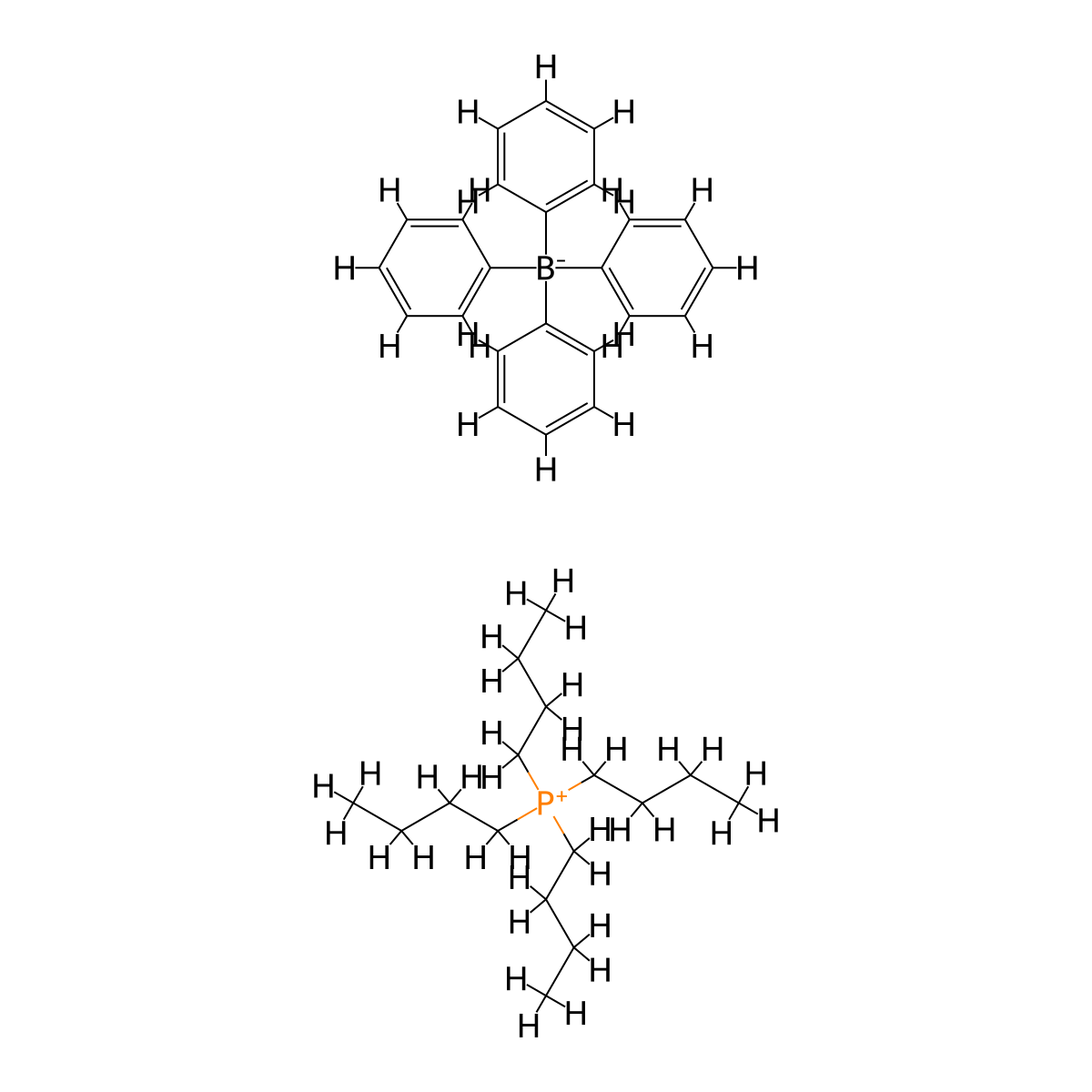 Tetrabutylphosphanium tetraphenylborate(1-) molecular structure, CAS 29089-62-1