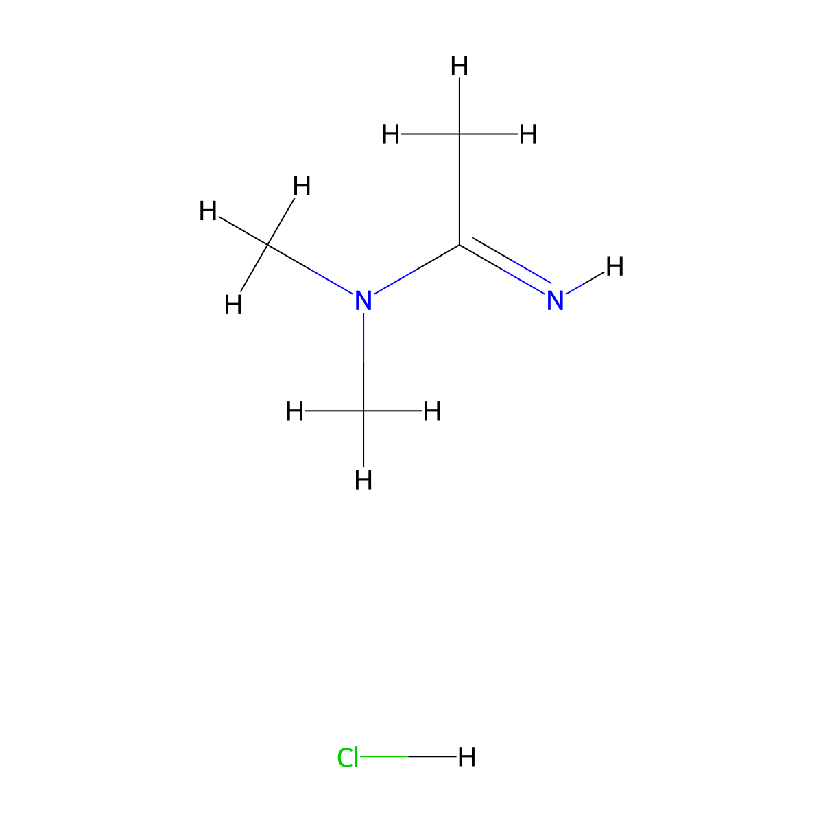 N,N-dimethylethanimidamide hydrochloride molecular structure, CAS 2909-15-1