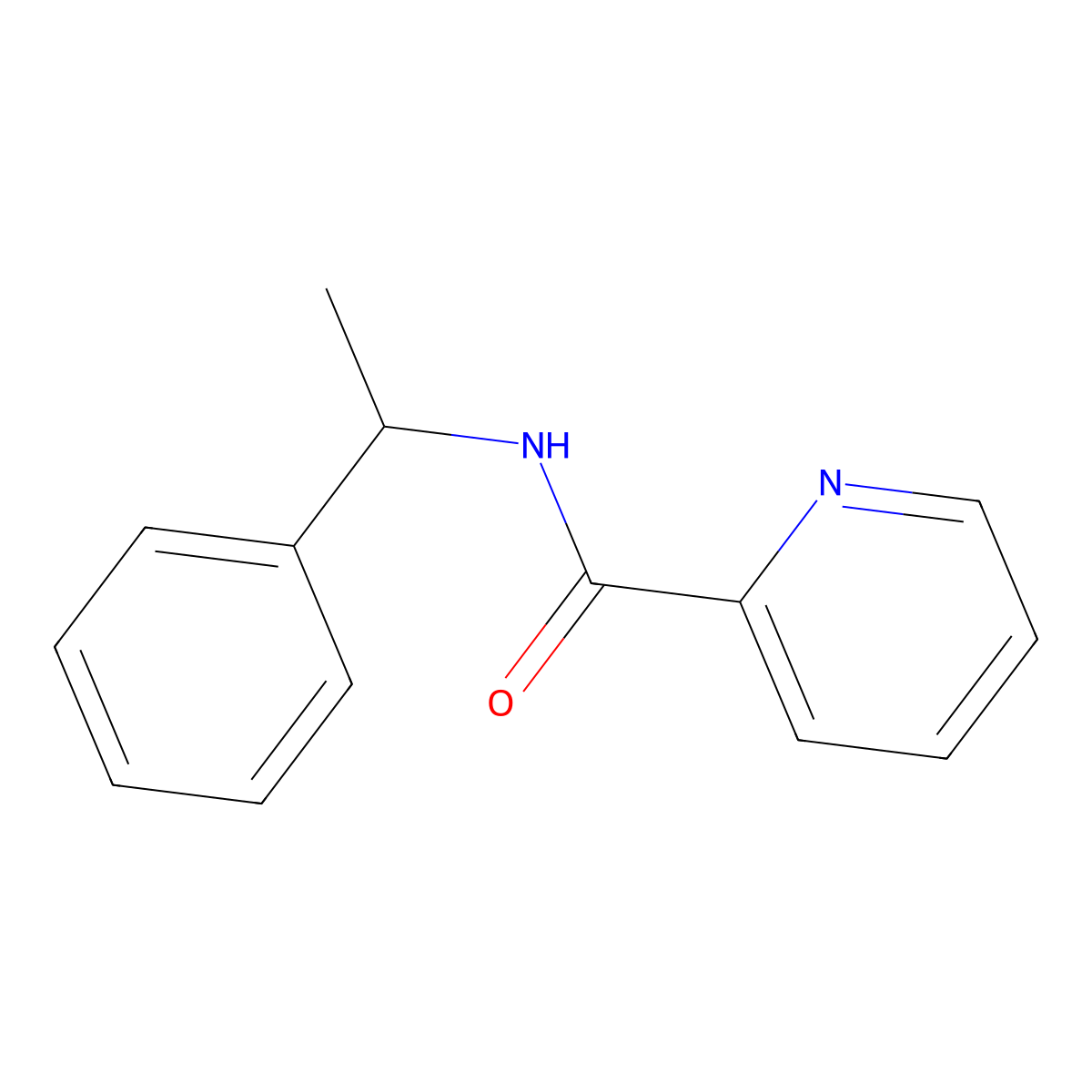 N-(1-Phenylethyl)-2-pyridinecarboxamide molecular structure, CAS 2909-32-2