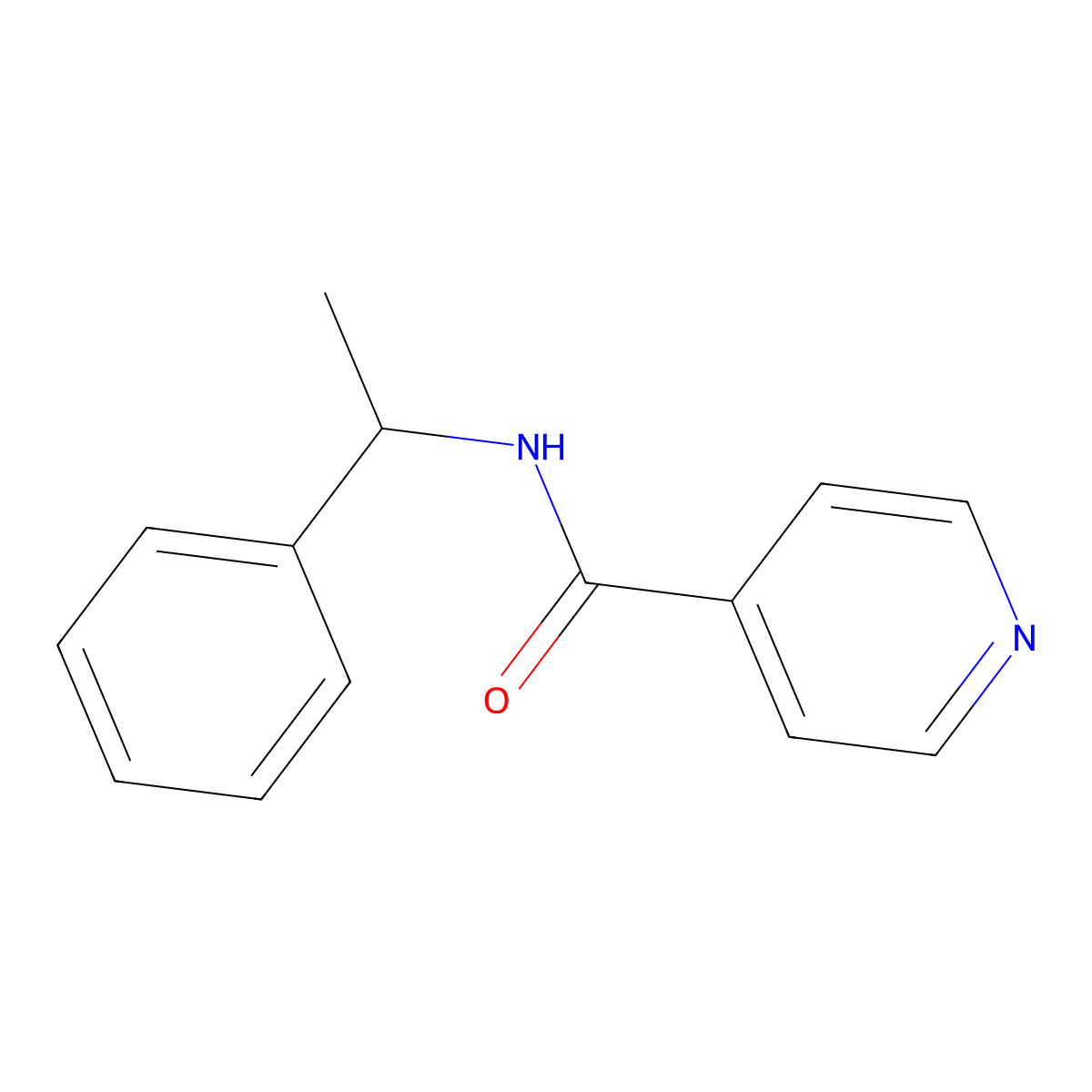 N-(1-Phenylethyl)-4-pyridinecarboxamide molecular structure, CAS 2909-34-4