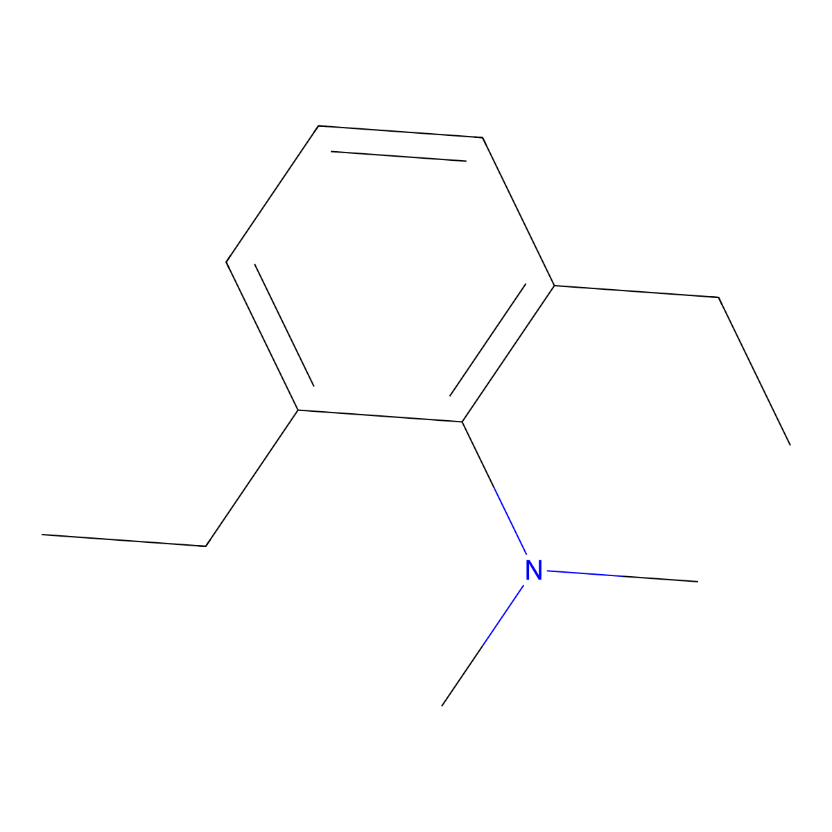2,6-Diethyl-N,N-dimethylaniline molecular structure, CAS 2909-78-6