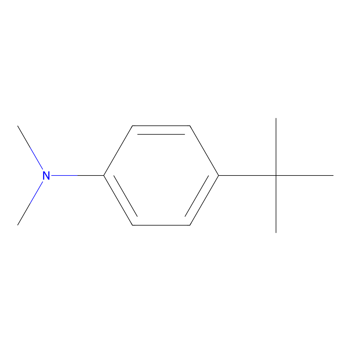 4-(1,1-Dimethylethyl)-N,N-dimethylbenzenamine molecular structure, CAS 2909-79-7