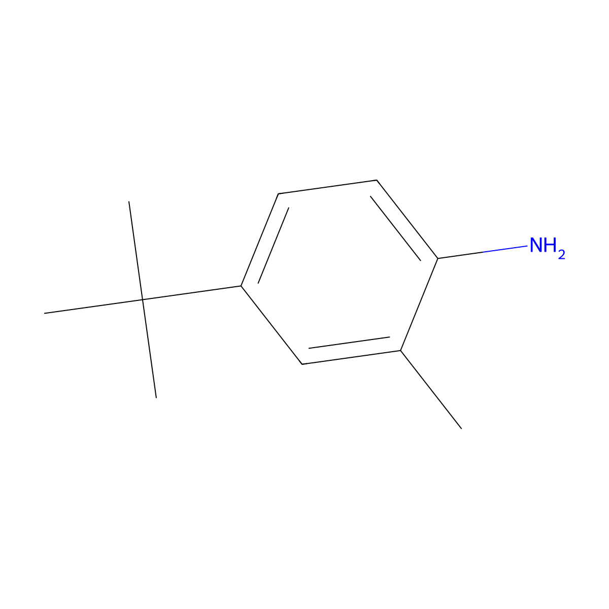 4-tert-Butyl-o-toluidine molecular structure, CAS 2909-82-2