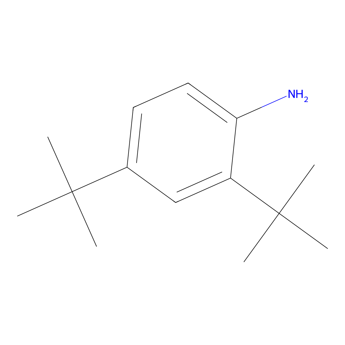 2,4-Di-tert-butylaniline molecular structure, CAS 2909-84-4