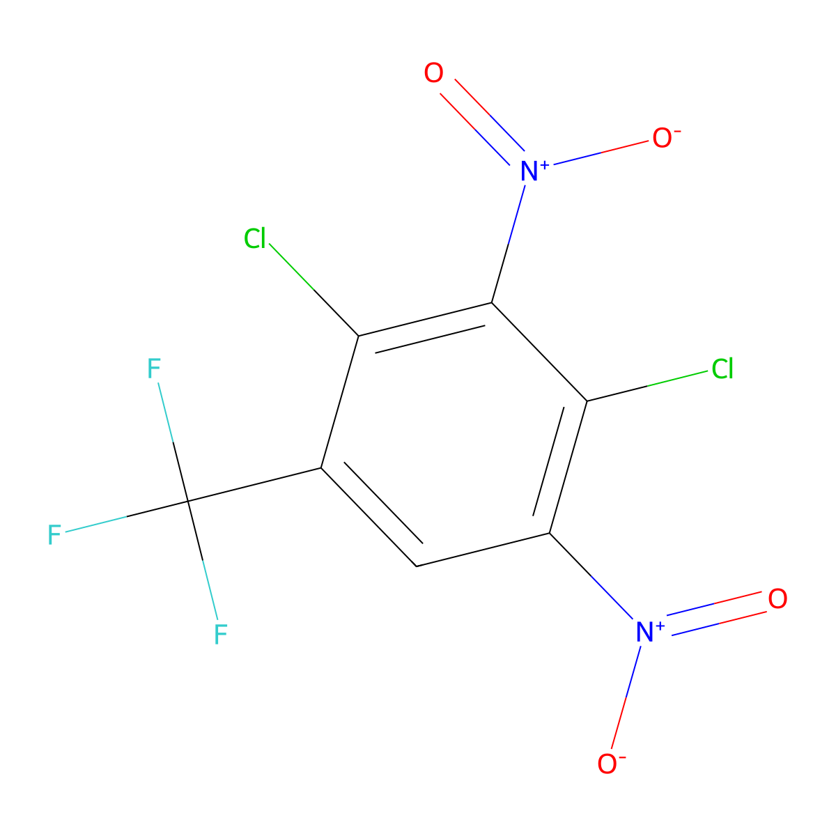 2,4-Dichloro-1,3-dinitro-5-(trifluoromethyl)benzene molecular structure, CAS 29091-09-6