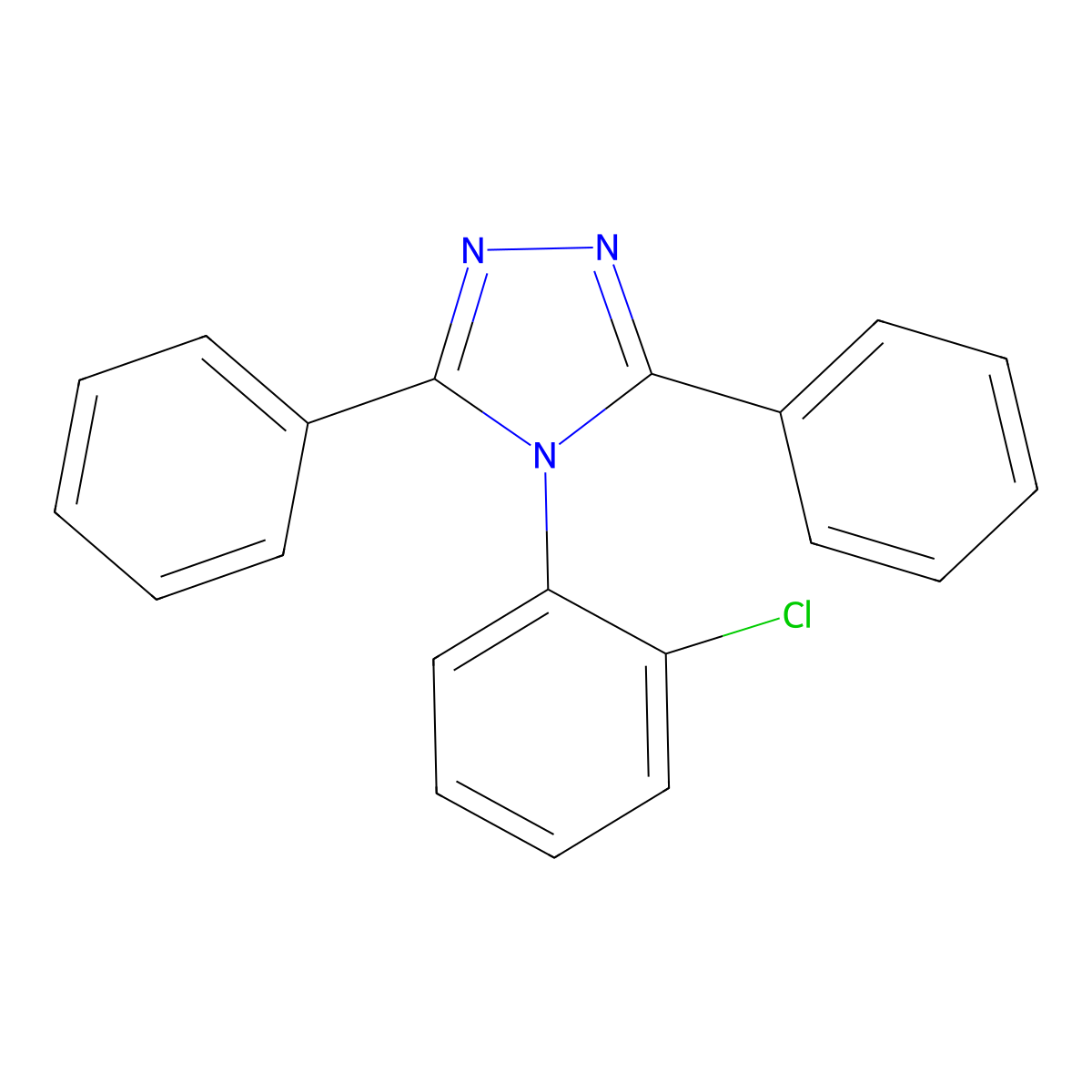 2,5-Diphenyl-1-(2-chlorophenyl)-1,3,4-triazole molecular structure, CAS 29091-61-0