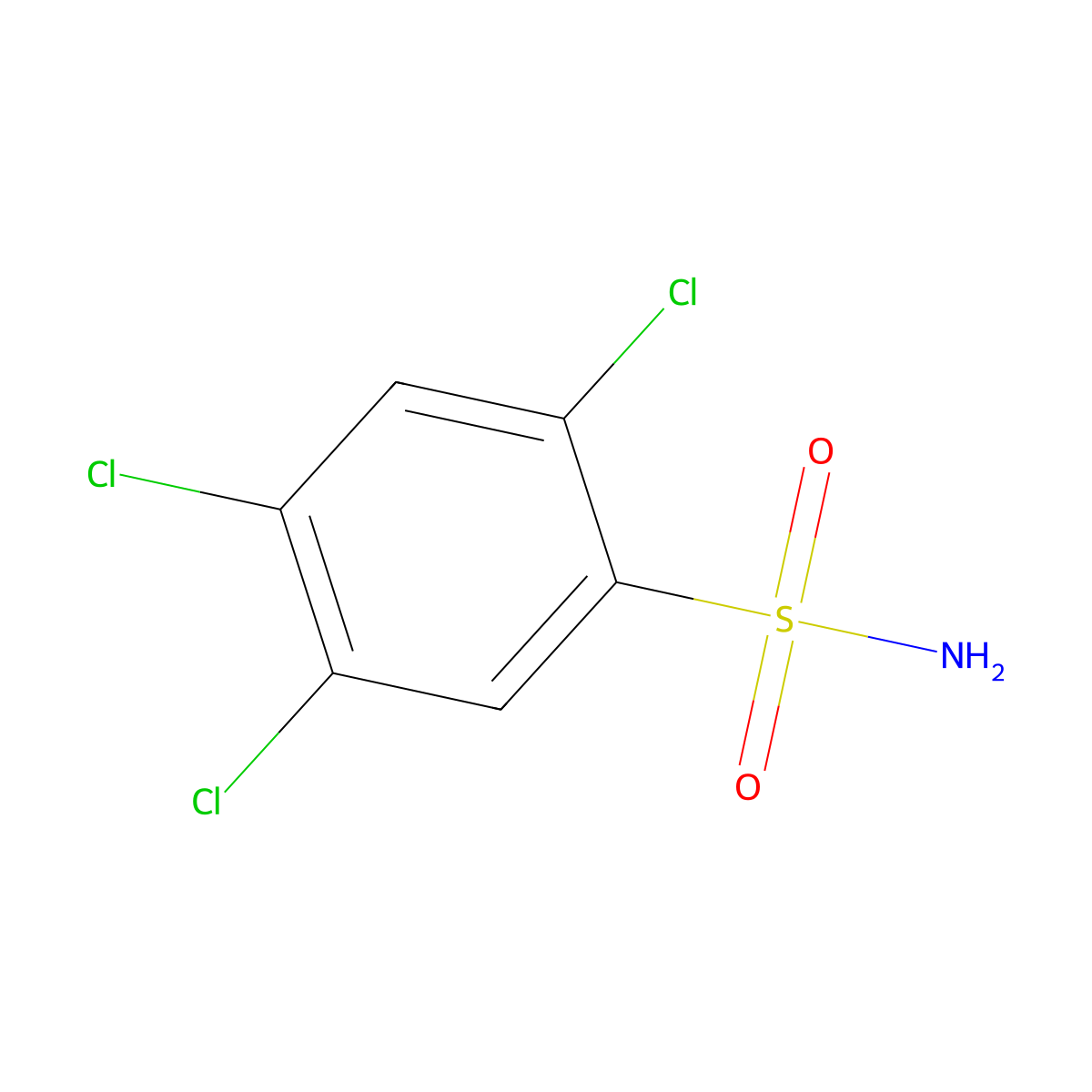2,4,5-Trichlorobenzenesulfonamide molecular structure, CAS 29092-27-1