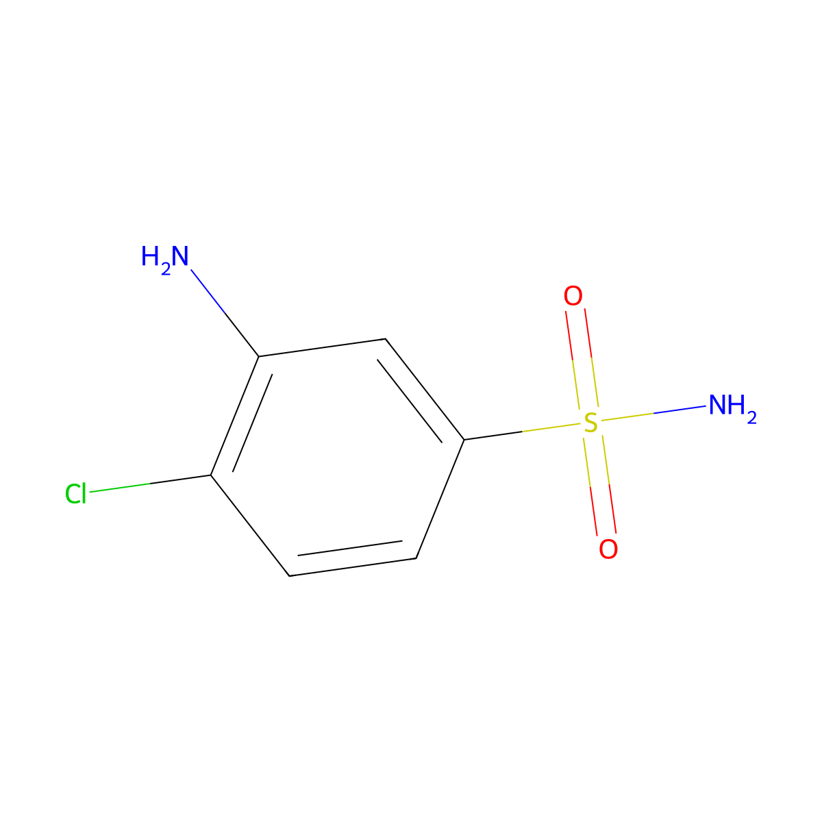 3-Amino-4-chlorobenzenesulphonamide molecular structure, CAS 29092-34-0