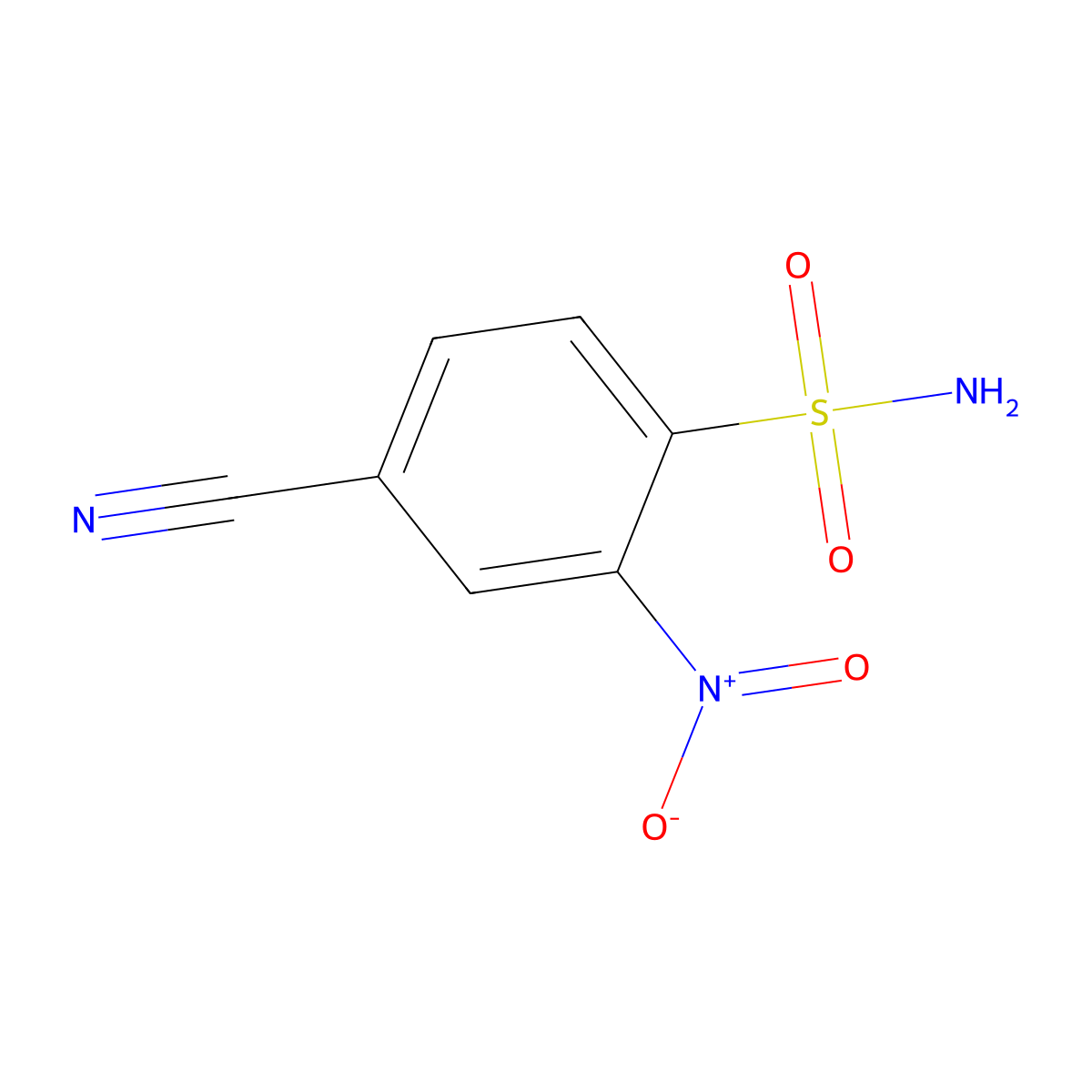 4-Cyano-2-nitrobenzene-1-sulfonamide molecular structure, CAS 29092-36-2