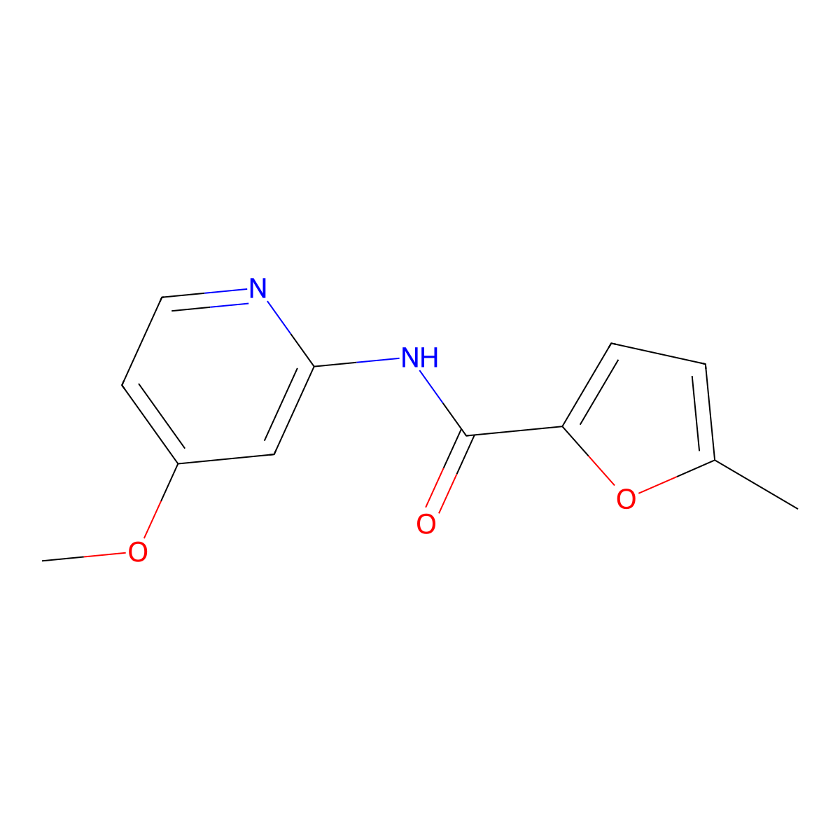 N-(4-methoxy-2-pyridinyl)-5-methylfuran-2-carboxamide molecular structure, CAS 2909474-29-7