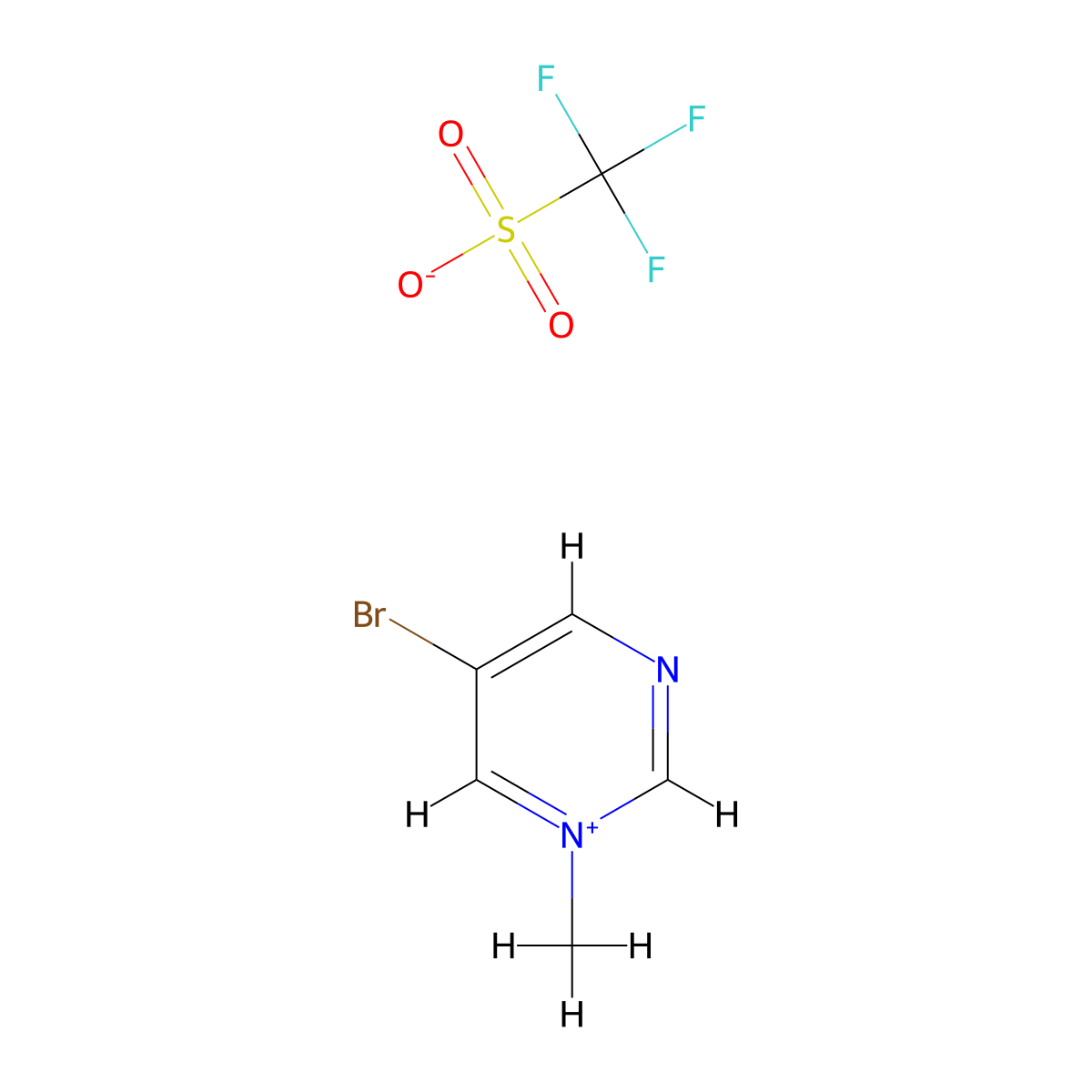 5-Bromo-1-methylpyrimidin-1-ium trifluoromethanesulfonate molecular structure, CAS 2909529-26-4