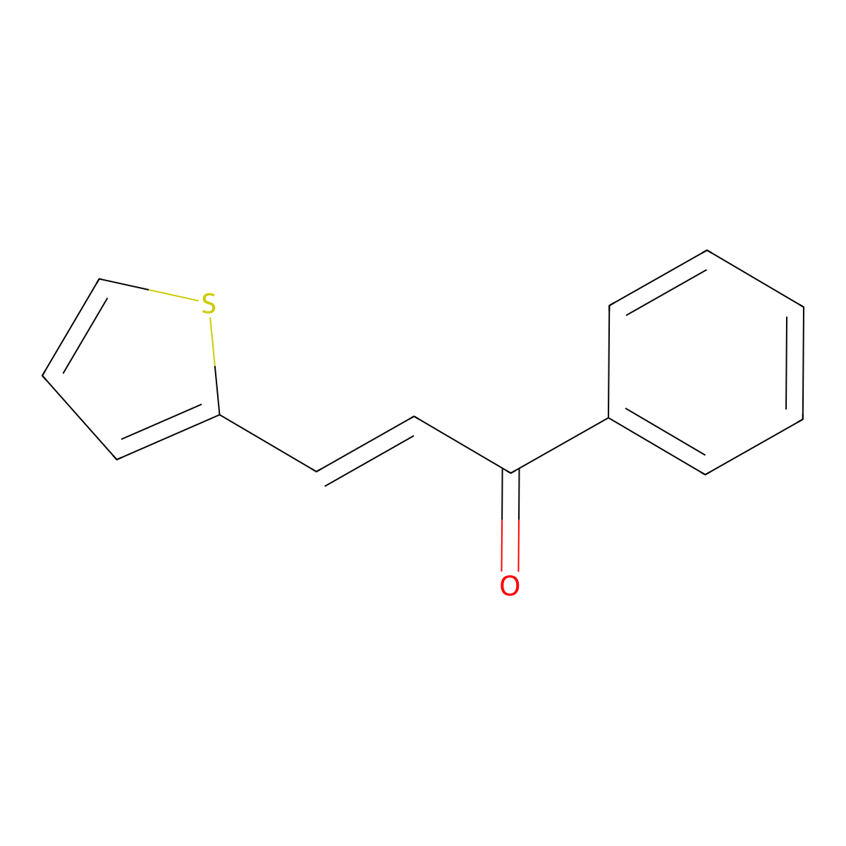 2-Propen-1-one, 1-phenyl-3-(2-thienyl)- molecular structure, CAS 2910-81-8
