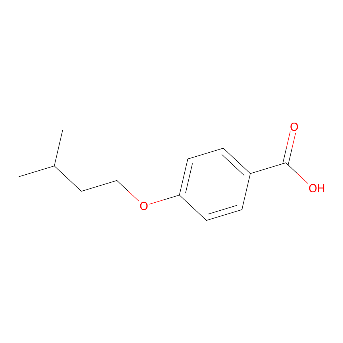 4-(3-Methylbutoxy)benzoic acid molecular structure, CAS 2910-85-2