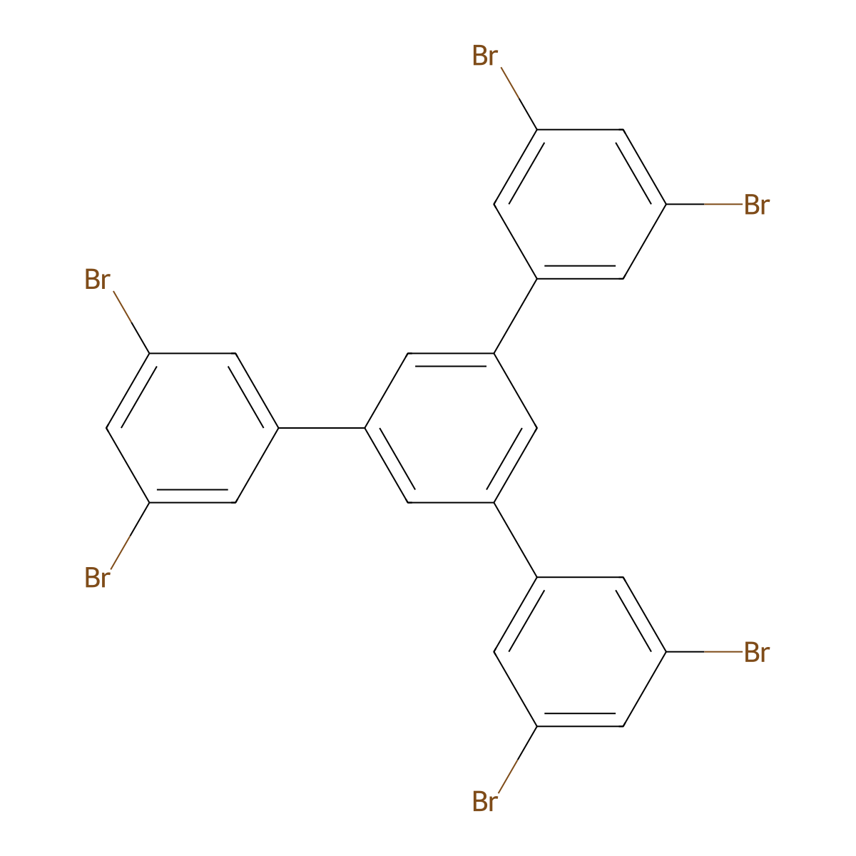3,3'',5,5''-Tetrabromo-5'-(3,5-dibromophenyl)-1,1':3',1''-terphenyl molecular structure, CAS 29102-67-8