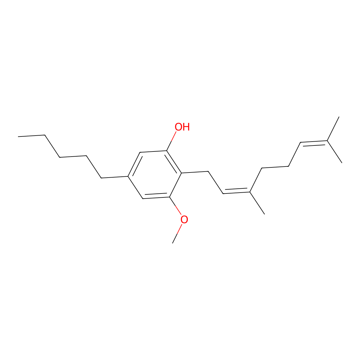 2-(3,7-Dimethylocta-2,6-dien-1-YL)-3-methoxy-5-pentylphenol molecular structure, CAS 29106-17-0